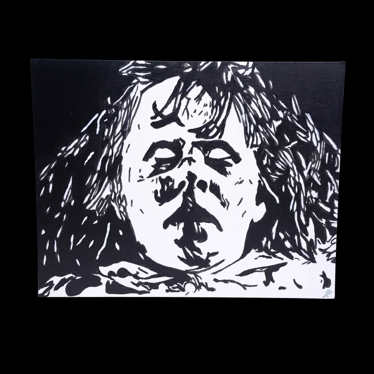 Linda Blair Exorcist Painting. The painting is painted with Amsterdam acrylic paints. The painting is a flat panel canvas which can be hung with command strips, adhesive hooks, or framed.